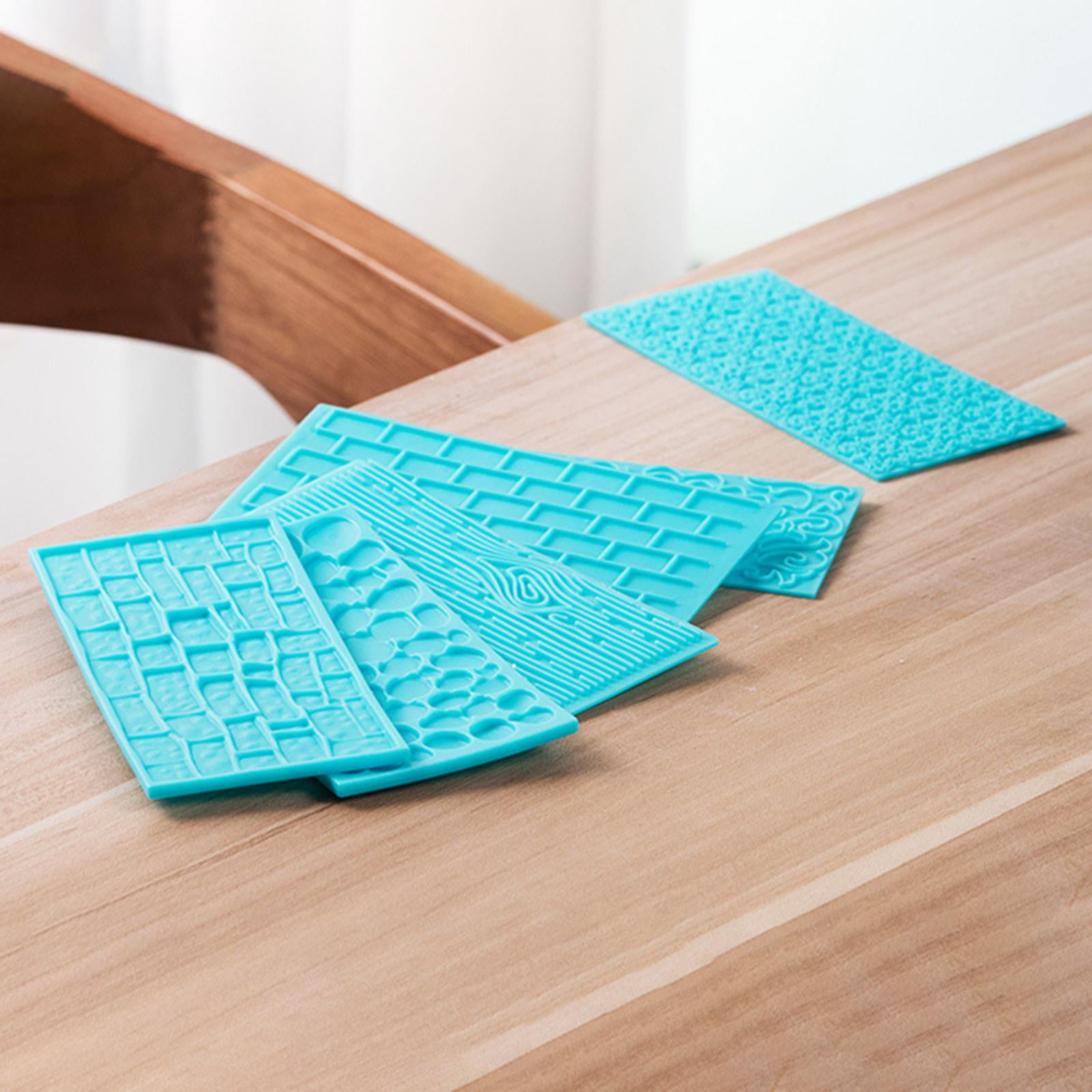 6PCS Fondant Impression Mat Set, Tree //Flower/Cobble/ Wall