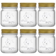 6PCS Food-Grade High-Temperature Lead-Free Glass Jars, 150ML Decorative Mason Jars with Golden Lids, Clear Glass Storage Containers for Kitchen, Canning, and Preserving
