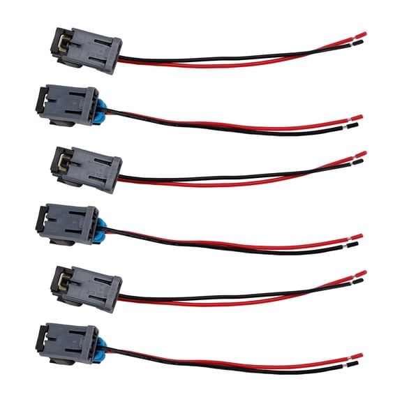6PCS Fuel Injector Connector Pigtail Plug Wiring Harness Fit for Ford Fit for Chevy
