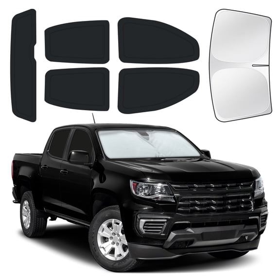 6PCS Full Car Window Sunshade Set for Chevrolet Colorado 2015-2022, Custom-Fit Privacy Shades for Front, Side & Rear Windows, Heat-Blocking Window Covers for Camping, Travel & Daily Use