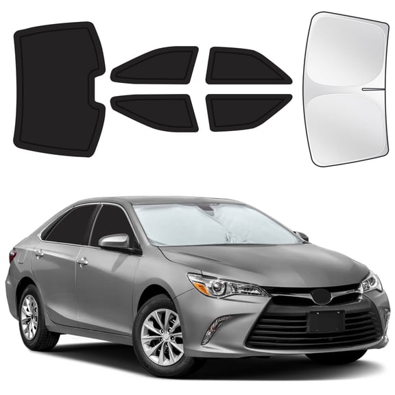 6PCS Full Car Window Sunshade Set for Toyota Camry 2012-2017, Custom-Fit Privacy Shades for Front, Side & Rear Windows, Heat-Blocking Window Covers for Camping, Travel & Daily Use