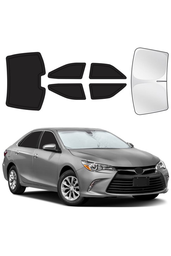 6PCS Full Car Window Sunshade Set for Toyota Camry 2012-2017, Custom-Fit Privacy Shades for Front, Side & Rear Windows, Heat-Blocking Window Covers for Camping, Travel & Daily Use