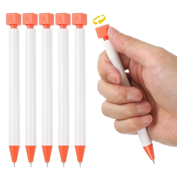 6PCS Funny Rollerball Pens, 0.5mm Interesting Writing Pen Black Gel Ink Pens Cute Answers Questions Choose ABCD Rotation Decompression for Gift Friends Classroom, Red White