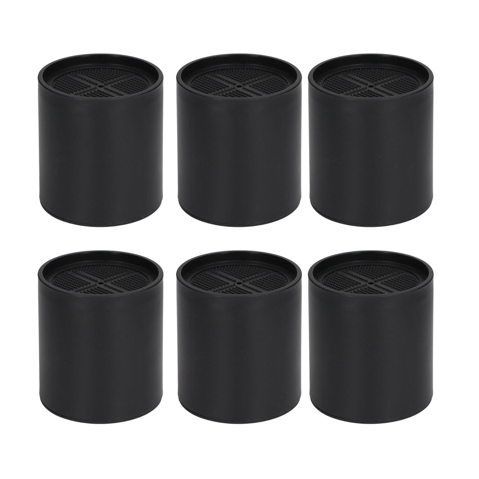 6PCS Furniture Leg Extender Plastic Round 4in Rise Black Furniture