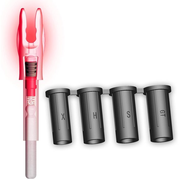 6PCS G Lighted Nocks for Arrows with .165 .204 .233 .244 .246 Inside Diameter with X, H, S, GT Bushings LED Light up Knocks