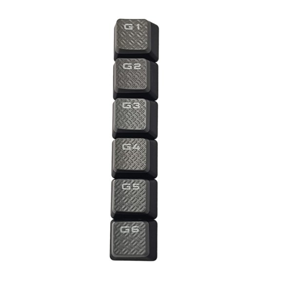 6PCS G1/2/3/4/5/6 Non slip Keycap ABS Backlit Non Slip Texture Key Caps for STRAFE K95 Gaming Keyboards