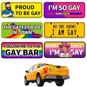 6PCS Gay Pride Funny Magnet Bumper Sticker, LGBTQ Rainbow Car Decals Prank Car Stickers, Prank Magnetic Bumper Sticker for Vehicles and Trucks or Fridge Magnet Sign