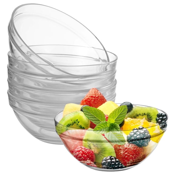 6PCS Glass Bowls, 5" Small Meal Prep Bowls, Clear Ingredient Bowls, Round Sauce Dipping Containers, Stackable Pinch Bowls for Snacks, Ice Cream, Nuts