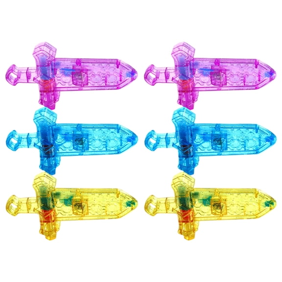 6PCS Glowing Swords Squirting Water Guns Toy For Outdoor Beach Pool Activity