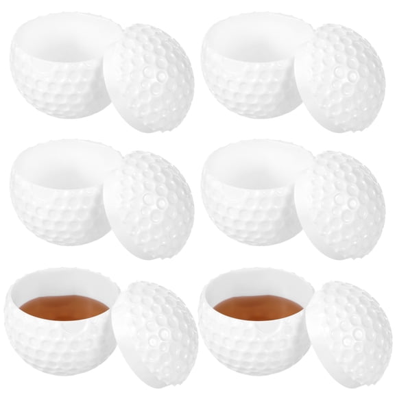 6PCS Golf Ball Shot Glasses with Lids, 1.5 Fl Oz Plastic Golf Ball Shaped Shot Glass, Novelty Golf Gifts for Golf Theme Parties, Bars, Home Use, BPA Free