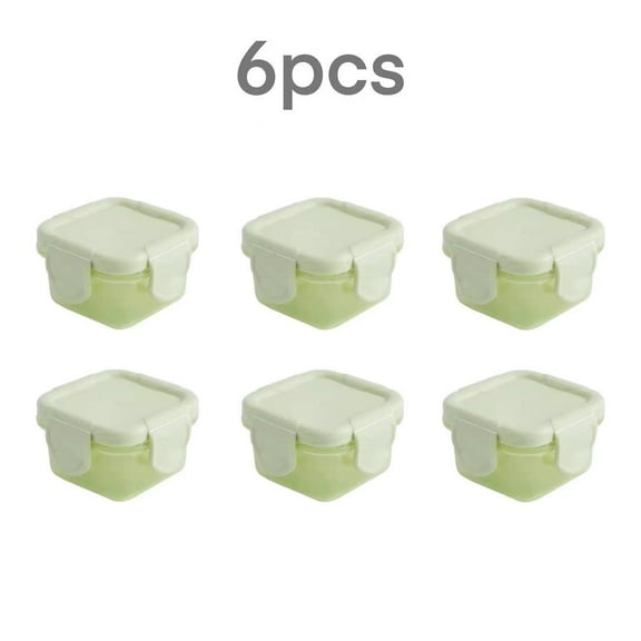 6PCS Green Small Airtight Containers, Plastic Storage Boxes for Food, Jewelry, Crafts & Mini Items Organization