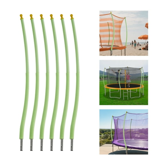 6PCS Green Trampoline Net Poles Trampoline Poles Replacement Universal Trampoline Replacement Enclosure Poles