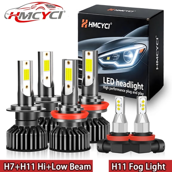 6PCS H7 H11 For Hyundai Genesis 2009-2014 LED Headlight Bulbs High Low Beam Set +H11 Fog Light 6pcs