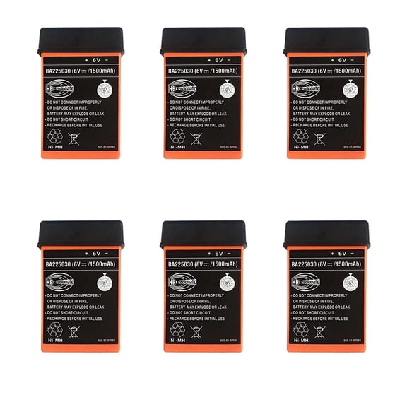 6PCS HBC Battery BA225030 6V/1500mAh BA225030 Ni-Mh Rechargeable Battery for  Crane Remote Control Pump Truck Battery
