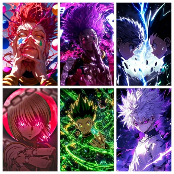 6PCS HUNTERHUNTER Theme Bedroom Wall Decoration Posters (8X10 in) Unframed