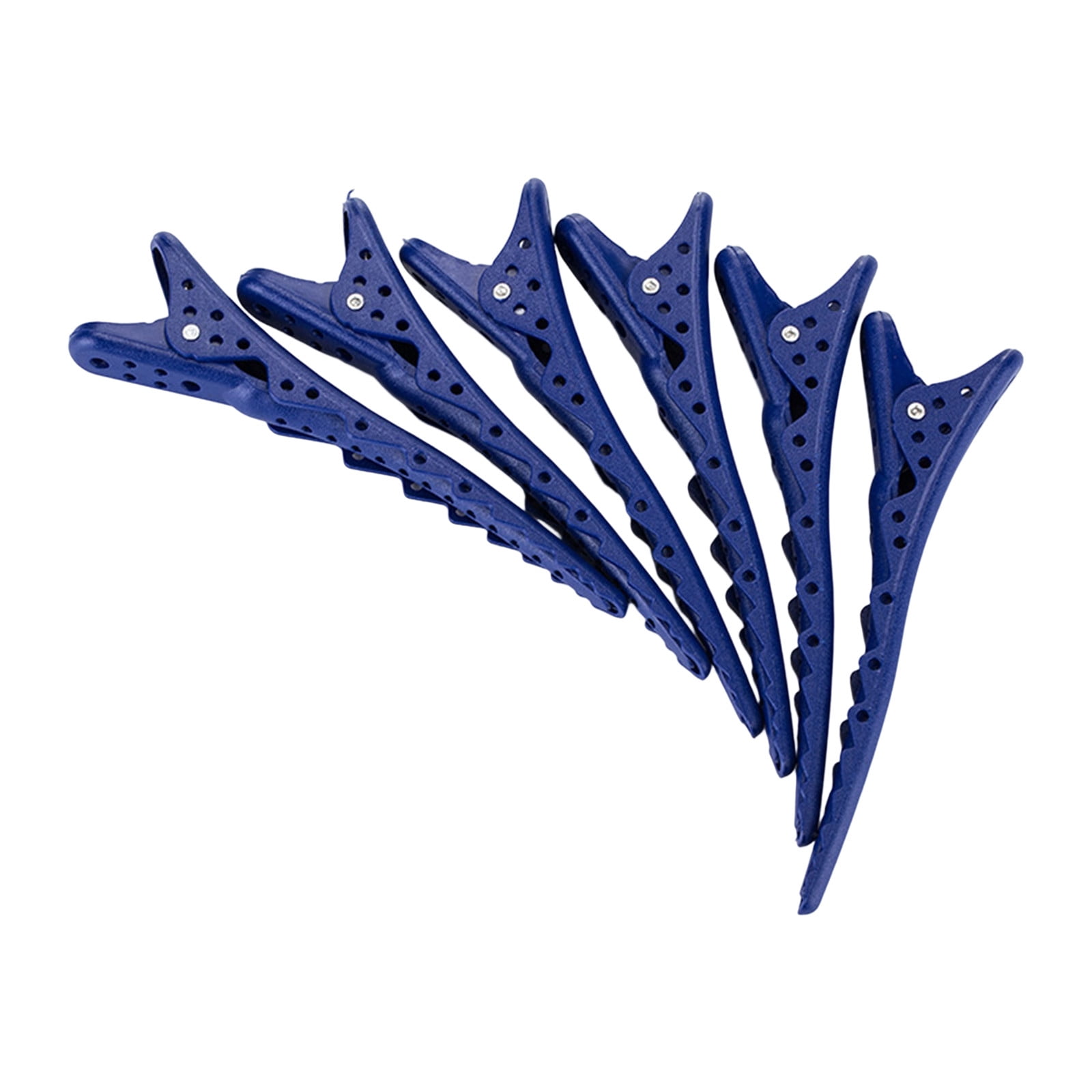 6PCS Hairdressing Clip Partition Clip Long Mouth Hole Lightweight Solid Color Beauty Styling