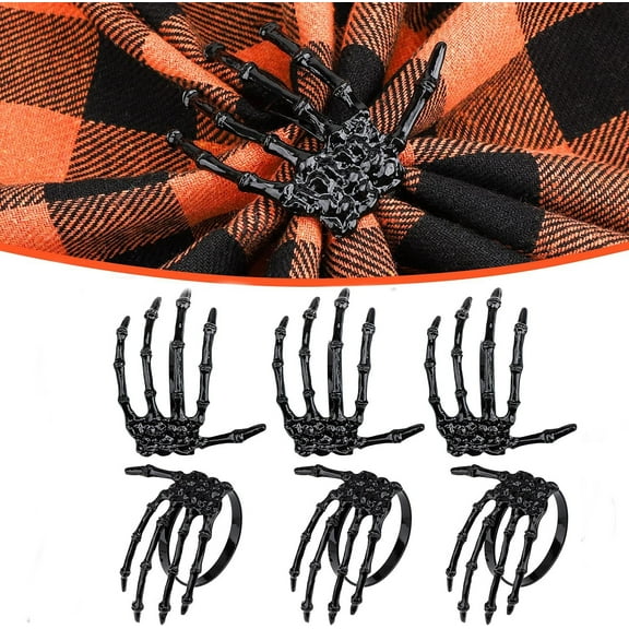 6PCS Halloween Napkin Rings Decoration, Metal Rings Holders for Home Birthday Party Dinner Table Favors Supplies Halloween Bar Dinning Costume Decor