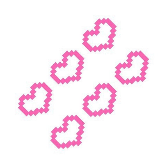 6PCS Heart Pixel Car Stickers Waterproof Vinyl Decals for Auto Window Headlight Adhesive Decoration Mosaic Taillight