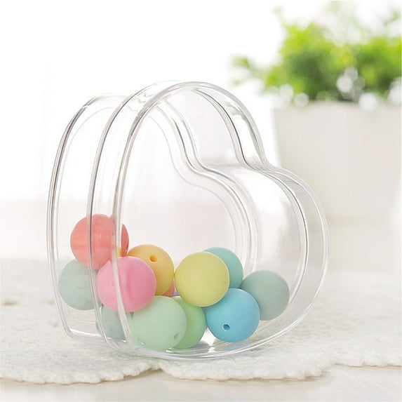 6PCS Heart Shape Candy Boxes Wedding Favor Party Plastic Candy Gift Box