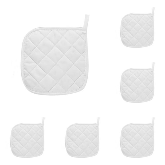 6PCS Heat Resistant Pot Holders Hot Pads,Oven Mitts Black Cotton Made Machine Washable Potholder for Cooking and Baking, Kitchen Terry Cloth Hot Pad, Trivet and Heatproof Coaster for Everyday Use