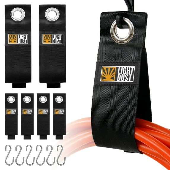 6PCS Heavy Duty Storage Straps - Garage Organization Tool Organizers and Fastening Straps - Cord Wrap Keeper, Cable Straps for Cords, Hoses, Rope, RV, Boat, and Garage Storage