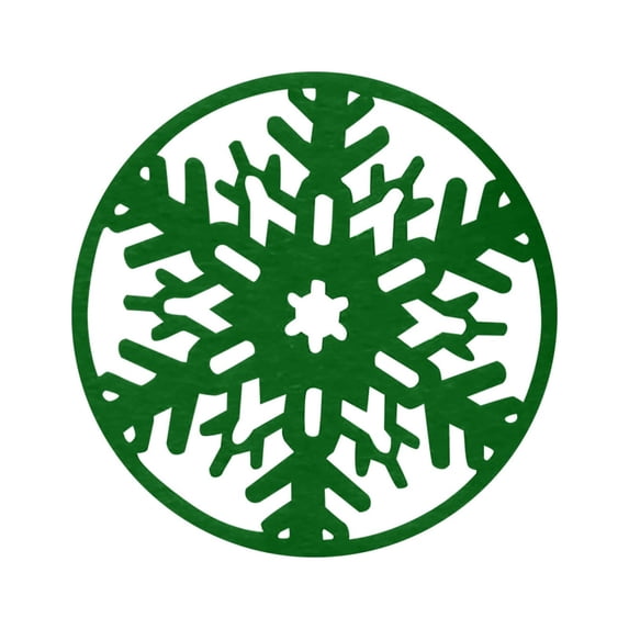 6PCS Holiday Snowflake Coasters - Round Felt Drink Mats for Christmas Decor, Winter Party Supplies & Festive Table Accessories