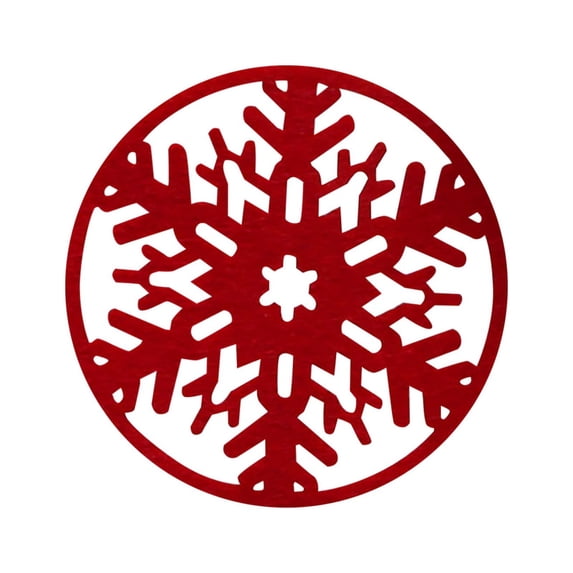 6PCS Holiday Snowflake Coasters - Round Felt Drink Mats for Christmas Decor, Winter Party Supplies & Festive Table Accessories
