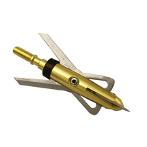 6PCS Hunting Broadhead Crossbow 100 Grain 2-Blade Archery Golden Arrow Broadhead
