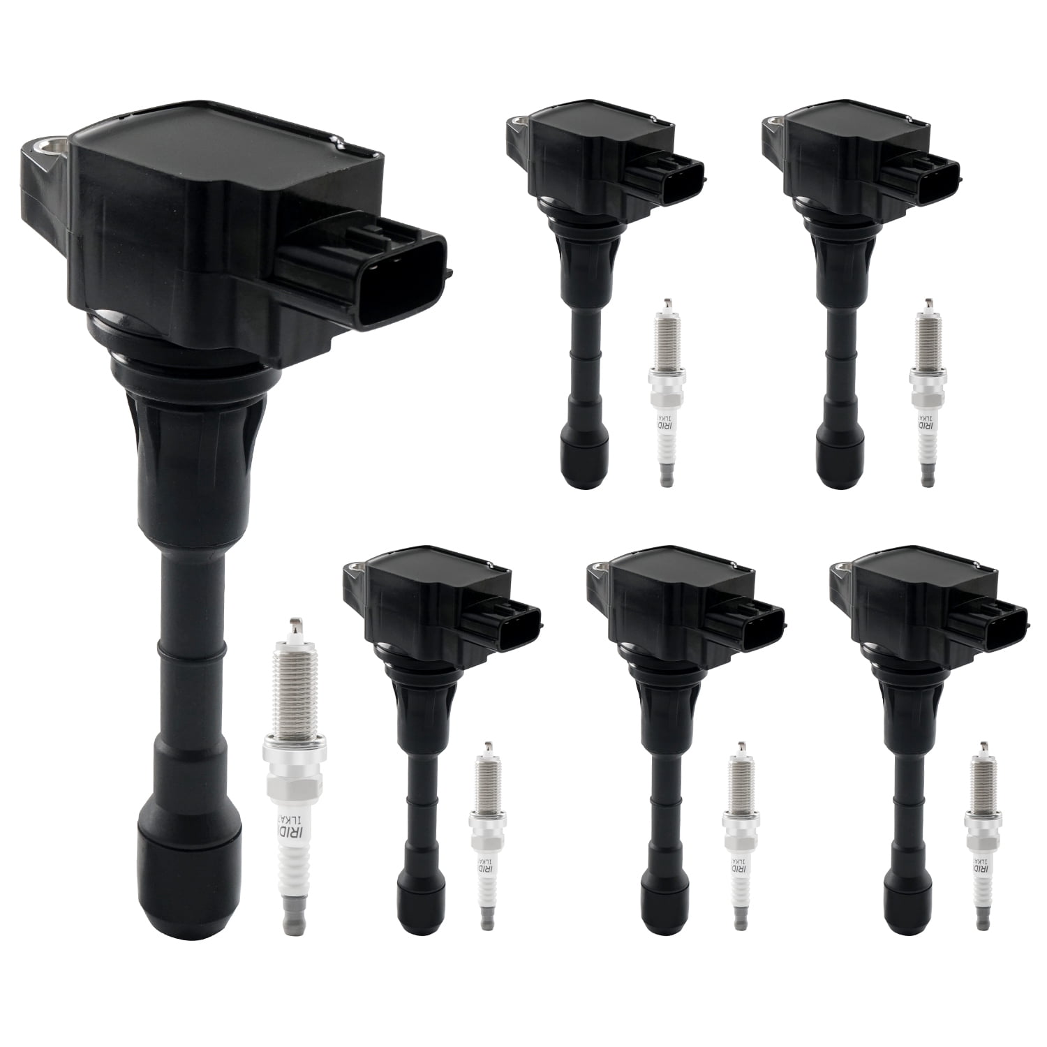 6PCS Ignition Coil Pack & Iridium Spark Plugs Compatible with 2007-2020 Nissan Altima Maxima Murano Pathfinder Quest 350Z Infiniti Q50 Q70 QX60 EX35 FX35 G25 G35 JX35 M35 M35h V6 3.5 Replace UF550