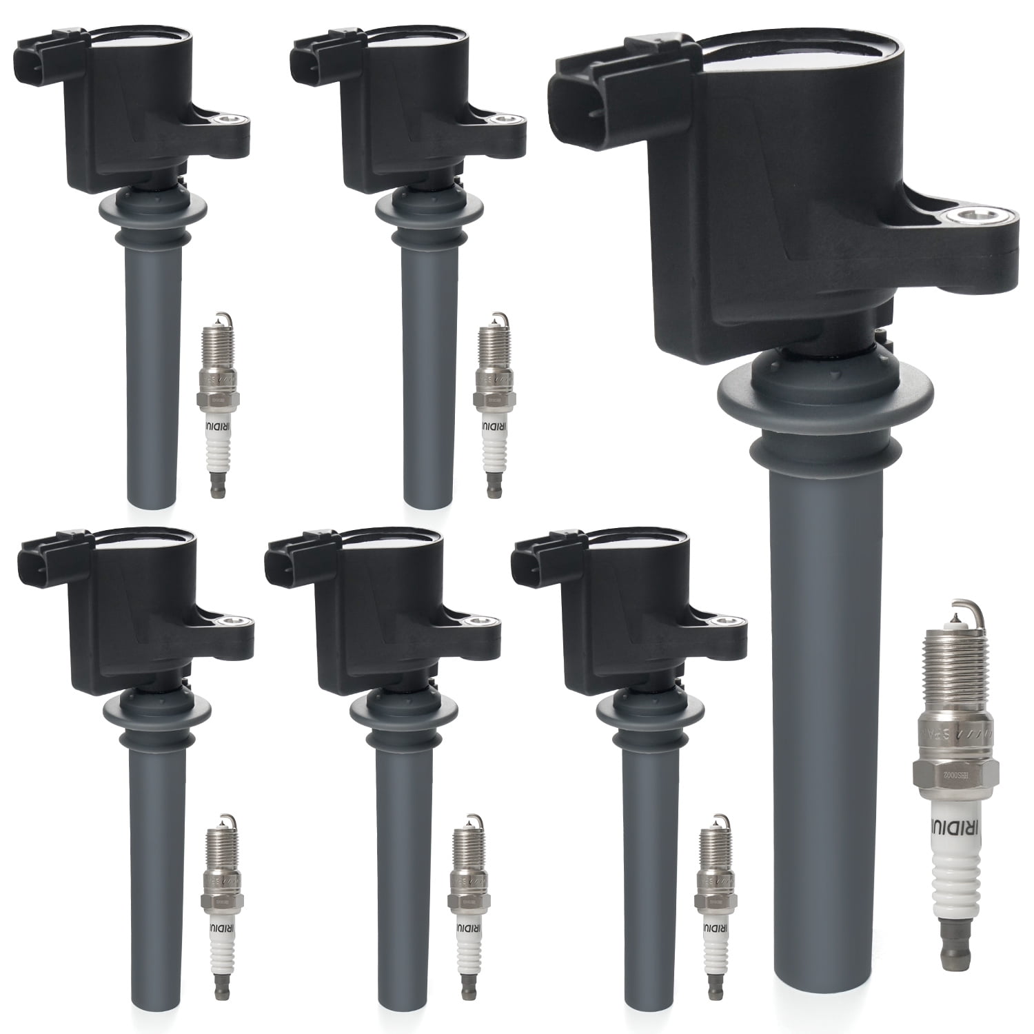 6PCS Ignition Coil Pack & Iridium Spark Plugs Compatible with 3.0L V6 2001-2008 Ford Escape 500 Five Hundred Freestyles Taurus Mazda Tribute Mercury Mariner Montego Sable Replace DG500 FD502 SP493