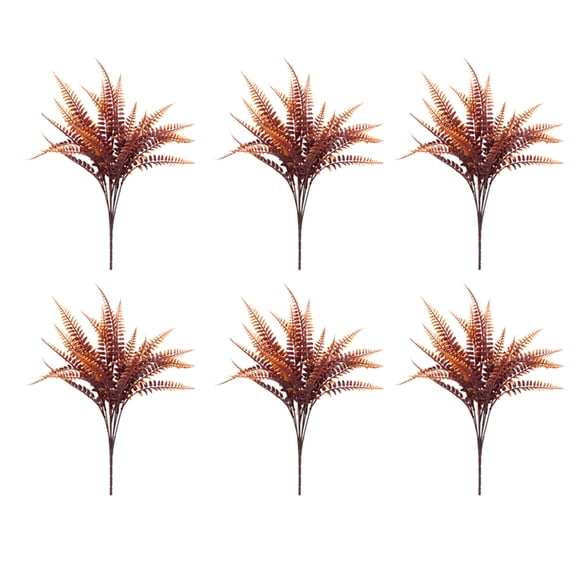 6PCS Indoor Artificial Plant, Fern Bush,  Artificial Flowers Plants Fall Decoration, Outdoor Indoor Home Garden Autumn Thanksgiving Decor