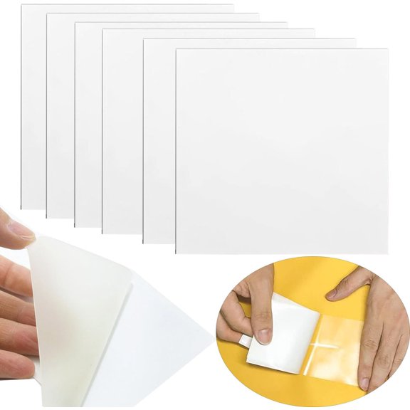 6PCS Inflatable Patch Repair Kit Self-Adhesive, Waterproof TPU Pool Repair Patch, 3.46"X 3.46" Clear Vinyl Repair Patch for Inflatable Pool, Swimming Ring, Bounce House, Air Mattress, Tent