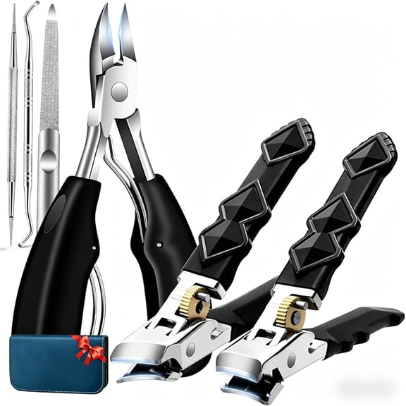 6PCS Ingrown Toenail Clipper Set, Stainless Steel Nail Care Kit for Thick & Ingrown Nails, Includes Precision Cutters, File & Cleaner Tools with Storage Case, for Seniors, Men & Adults