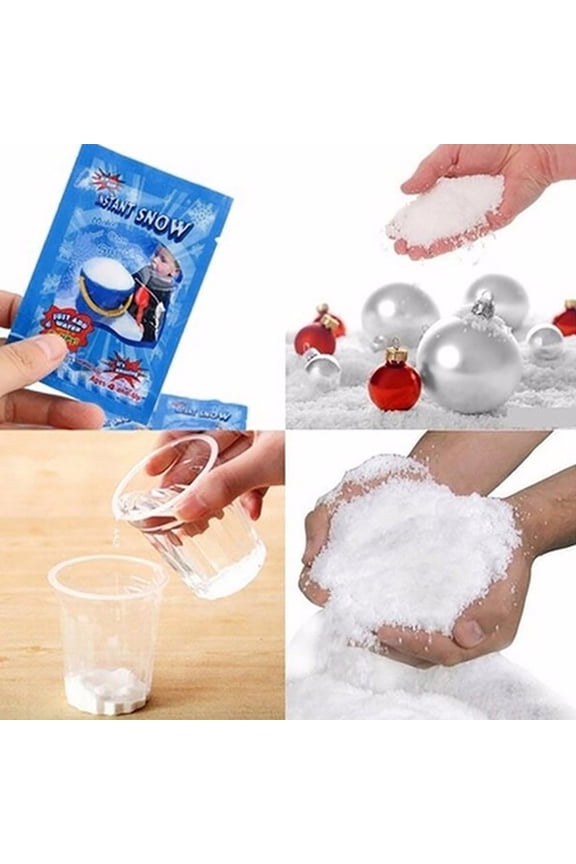 6PCS Instant Snow Powder - Add Water Grows to 30X, Makes 5 Gallons of Fake Artificial Snow- Great for Christmas Snow Decoration,Cloud Slime, Science Projects and DIY Arts & Crafts