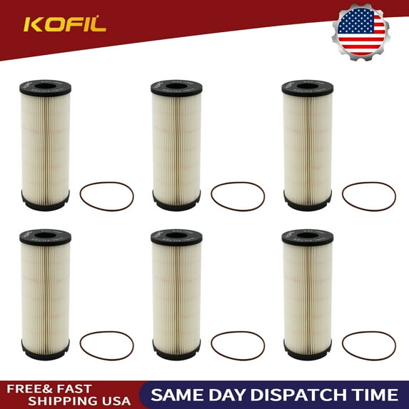 6PCS K37-1022 Fuel Filter Compatible with Peterbilt Kenworth Truck EPA 17 MX-13 MX-11 2007-up Replaces FS20208 WF10518 PF46237 PF46237 FX56237