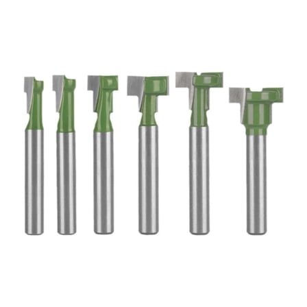 6PCS Keyhole Router Bits Set T Track T-Slot Bolts Router Bit Set 1/4 & 5/16 & 3/8 & 9/16 & 1/2 & 5/8 Inch Blade Diameter