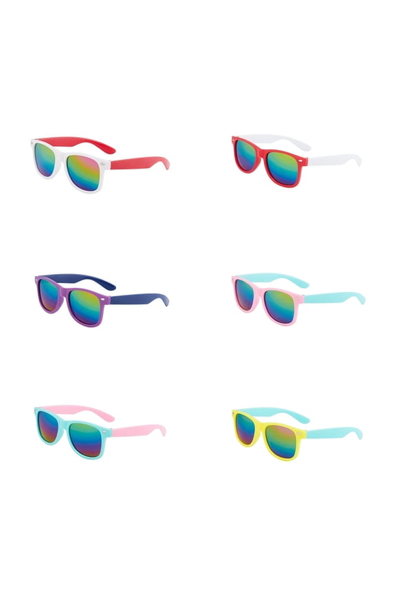 6PCS Kids Sunglasses Bulk with UV Protection, Kids sunglasses Party Favors for Boys and Girls Ages 3-6, Essential Party Supplies for Summer Outdoor Activities ,Children's Day Beach Activities