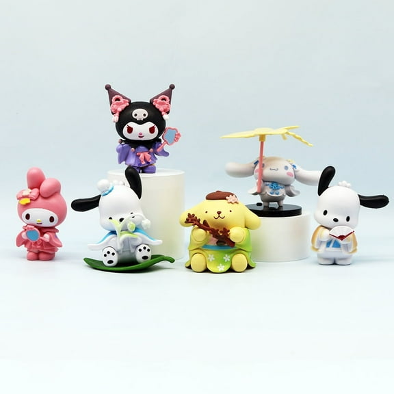 6PCS Kuromi My Melody Pompom Purin Pochacco Cinnamoroll Collectible vinyls & figures anime/manga-inspired gifts, premium displays, and limited editions for all-ages collectors & home decor.