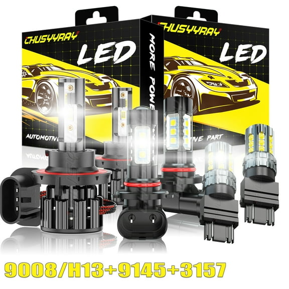 6PCS LED Headlight Hi/Lo Beam + Fog Light +Turn Signal Bulbs For 2004-2014 Ford F150