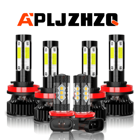 6PCS LED Headlight High Low Beam + Fog Light Bulbs Kit Fit for Lexus CT200h 2011-2017