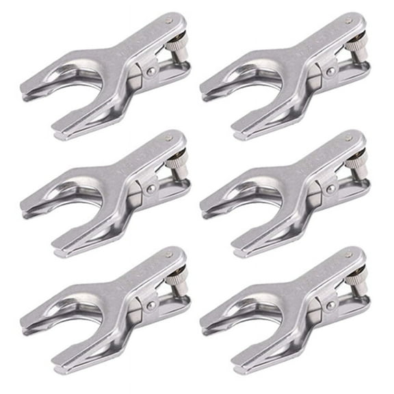 6PCS Lab Clamp, Stainless Steel Pinch Clamp Beaker Holder Flask Metal Spherical Joint Model 35