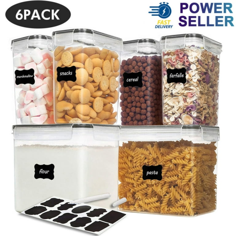  Yunmjalan 10-Pack Large Food Storage Containers, Airtight Food  Storage Containers with Lids for Organizing Kitchen and Pantry, BPA-Free  Flour and Sugar Containers for Pasta, flour, sugar - Black: Home & Kitchen