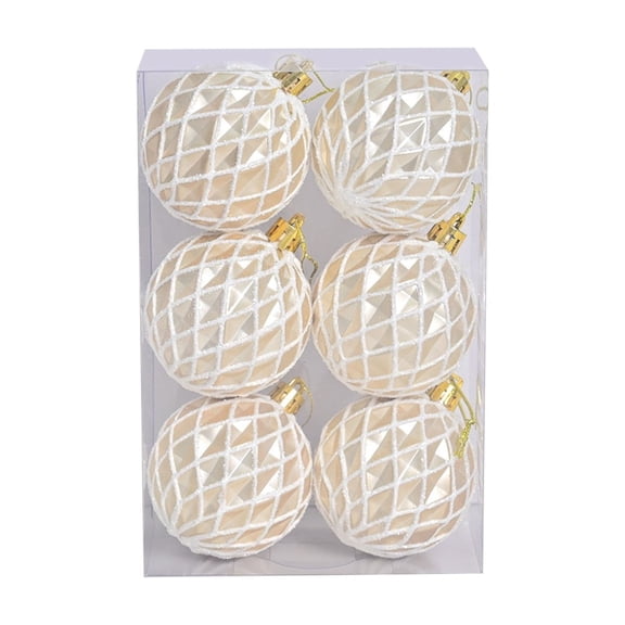 6PCS Large Christmas Ball Ornaments - 2.36" Shatterproof Glitter Diamond Xmas Tree Decorations for Holiday, Wedding & Party Decor