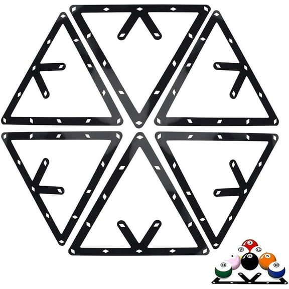6PCS Magic Ball Rack Holder Sheet Billiards Triangle Cue Accessories for Magic Ball Rack 8, 9, and 10 Ball Combo Pack and Snooker