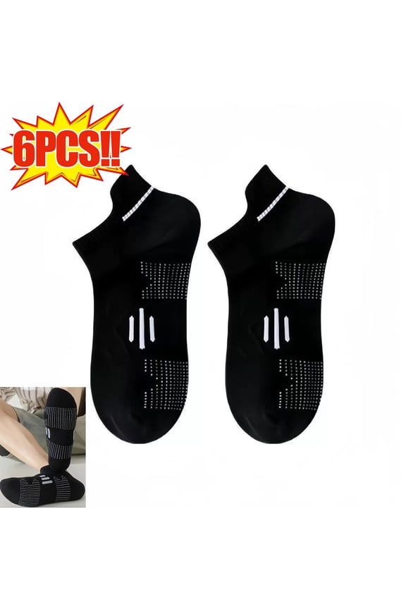 6PCS Men's Ankle Socks Breathable Quick-Dry Moisture-Wicking Lightweight Wear-Resistant Running Socks for Men Outdoor Fitness Gym Sports Activities