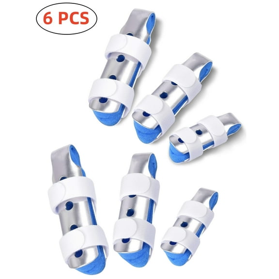 6PCS Metal Finger Splint Middle Finger, 3 Size Finger Brace Stabilizer for Broken Fingers, Finger Splints for Arthritis Trigger Fingers to Straighten Index Pointer Pinky Ring