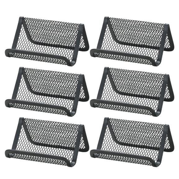 6PCS Metal Mesh Business Card Holder Set For Home Office Organization