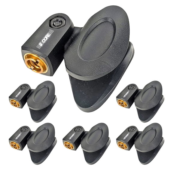 6PCS Microphone Clips for all Handheld Transmitters Universal Adjustable Mic Clips with 5/8" Male to 3/8" Female Screw Adapter Suitable for Handheld Microphones 6-Pack MC 02