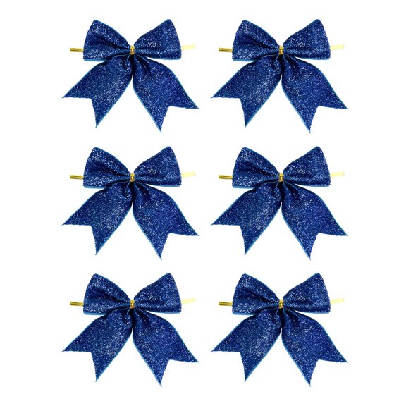 6PCS Mini Christmas Tree Hanging Bows – Small Holiday Ornaments for Tree, Wreath, Gift Wrap, DIY Crafts & Home Decorations