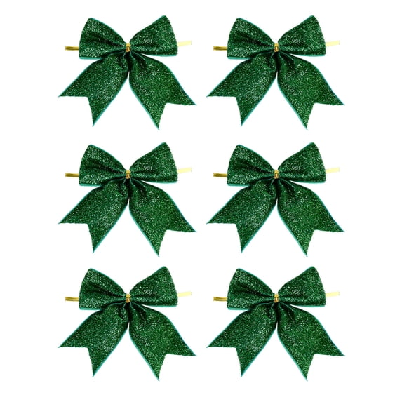 6PCS Mini Christmas Tree Hanging Bows – Small Holiday Ornaments for Tree, Wreath, Gift Wrap, DIY Crafts & Home Decorations